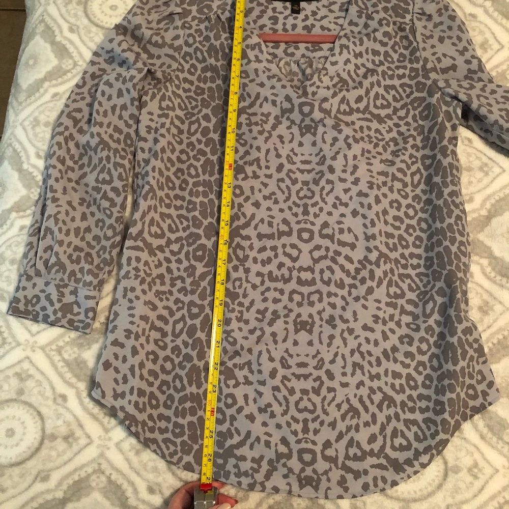 Leopard Print Gray Blouse - Picture 8 of 8